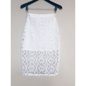 Lovers + Friends White Lace Skirt